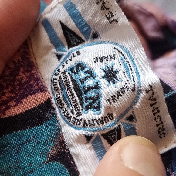 Vintage 90s Picasso Style Funky Pattern Button-Up Shirt UNISEX - Picture 4 of 5